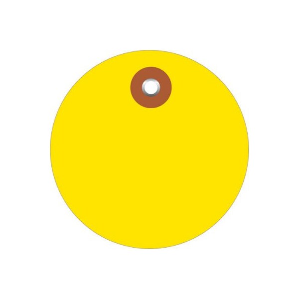 Box Packaging Plastic Circle Tag 2 Dia. Yellow 100/Pack G26066 - main